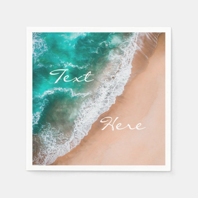 Guardanapo De Papel Água do oceano de praia no verão tropical de areia (Frente)