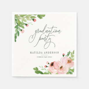 Guardanapo De Papel Aguarela floral da festa de formatura