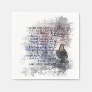 Guardanapo De Papel Aguarela o poema de Edgar Allan Poe do corvo