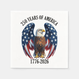 Guardanapo De Papel Águia Americana Patriótica 250 Anos 1776-2026