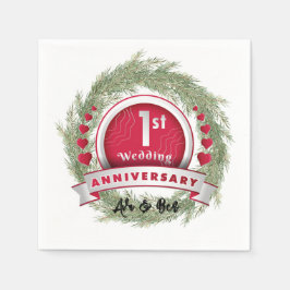 Guardanapo De Papel Agulha Pine Wreath Red 1rua Aniversário de Casamen