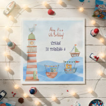 Ahoy Crianças Náuticas: aniversário em aquarela