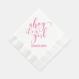 Guardanapo De Papel Ahoy, é um Chá de fraldas náutico feminino e veja