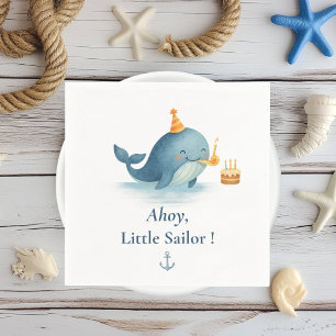 Guardanapo De Papel Ahoy Little Sailor Birthday Napkin Festa de bale