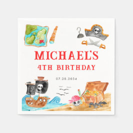 Guardanapo De Papel Ahoy Shipmates Treasure Hunt Navio Pirata Aniversá