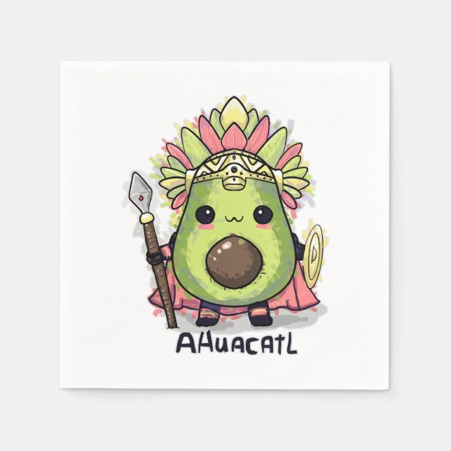 Guardanapo De Papel Ahuacatl Aztec Warrior Avocado (Frente)