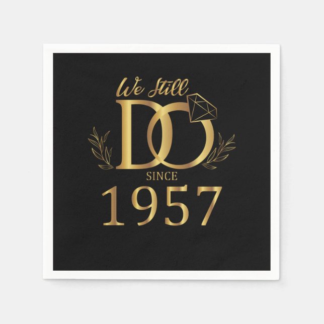 Guardanapo De Papel Ainda Continuamos Desde 1957 Bodas Aniversário De  (Frente)