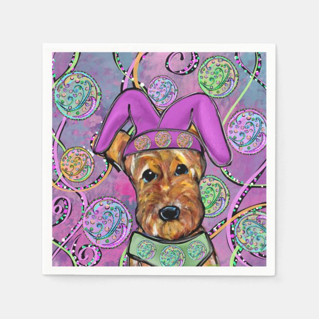 GUARDANAPO DE PAPEL AIREDALE TERRIER   (Frente)