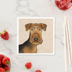 Guardanapo De Papel Airedale Terrier Cabeça de Cachorro de Desenho Ani