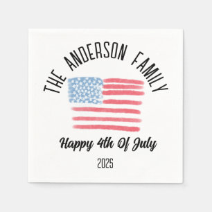 Guardanapo De Papel Airpush American Flag Personated Family Name