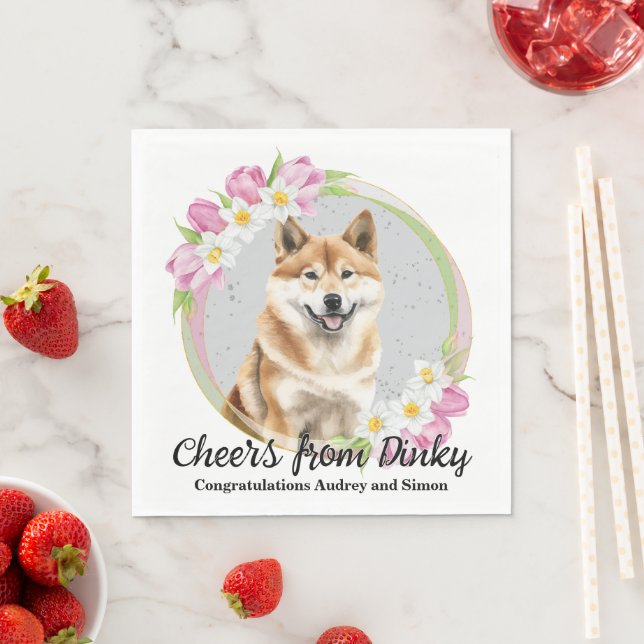 Guardanapo De Papel Akita Inu Wedding Napkins Com Cães Foto (Insitu)