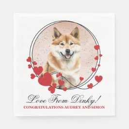 Guardanapo De Papel Akita Inu Wedding Red Heart Wedding Photo