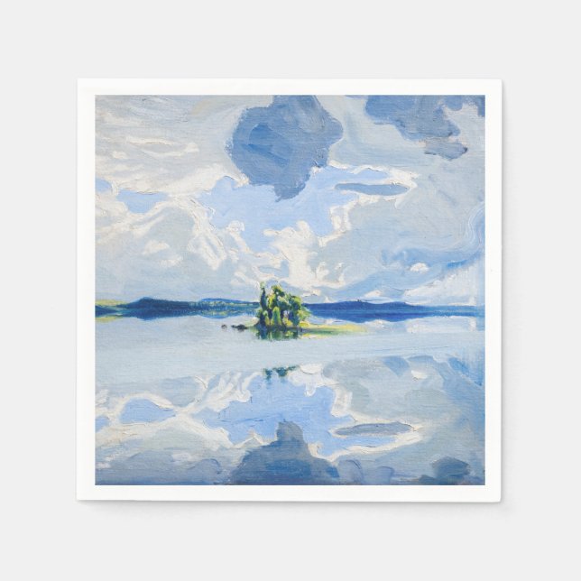 Guardanapo De Papel Akseli Gallen-Kallela - Nuvens acima de um lago (Frente)