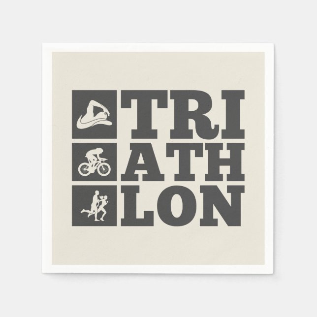 Guardanapo De Papel Alabaster - Triathlon Motivation Party (Frente)