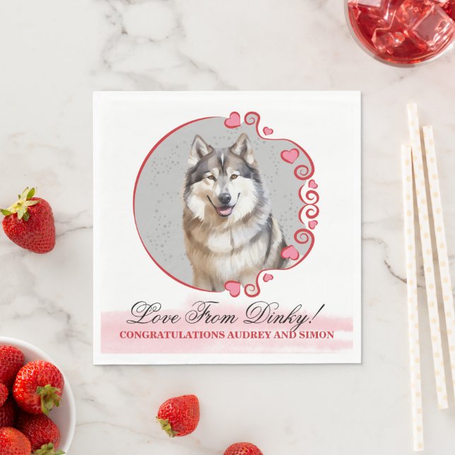 Guardanapo De Papel Alaskan Malamute Wedding Napkins Com Cães Foto (Insitu)