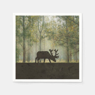 Guardanapo De Papel Alces na ilustração da floresta