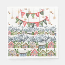 Guardanapo De Papel Aldeia de Natal Bonita Snowy