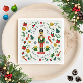 Guardanapo De Papel Alegre Natal quebra-nozes monograma personalizado