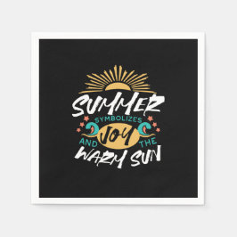 Guardanapo De Papel Alegria de Verão - Citação Quente do Sol e da Feli