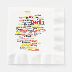 Guardanapo De Papel Alemanha Mapa Silhouette Towette Flag Berlin Tr