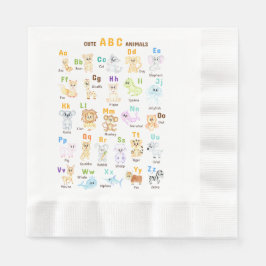Guardanapo De Papel Alfabeto Animal ABC Animais fofos 