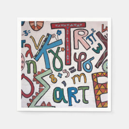 Guardanapo De Papel Alfabeto Colorido