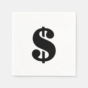 Guardanapo De Papel Alfabeto simples do estêncil do sinal de dólar
