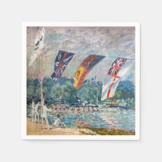 Guardanapo De Papel Alfred Sisley - Regata em Molesey (Frente)