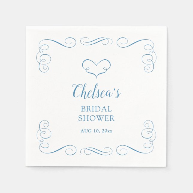 Guardanapo De Papel Algo Azul Antes de Eu Fazer Chuveiro de Noiva Eleg (Frente)