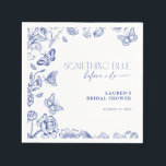 Guardanapo De Papel Algo Azul Antes de Eu Fazer Chuveiro de Noiva Flor<br><div class="desc">Defina o tom para um elegante chá de noiva "Something Blue" com esses guardanapos lindamente ilustrados. Com delicados desenhos florais e borboletas desenhados à mão, esse design refinado complementa sem esforço uma celebração clássica inspirada na França. Perfeitos para chás da tarde, soirées de jardim ou brunch de noiva sofisticados, esses...</div>