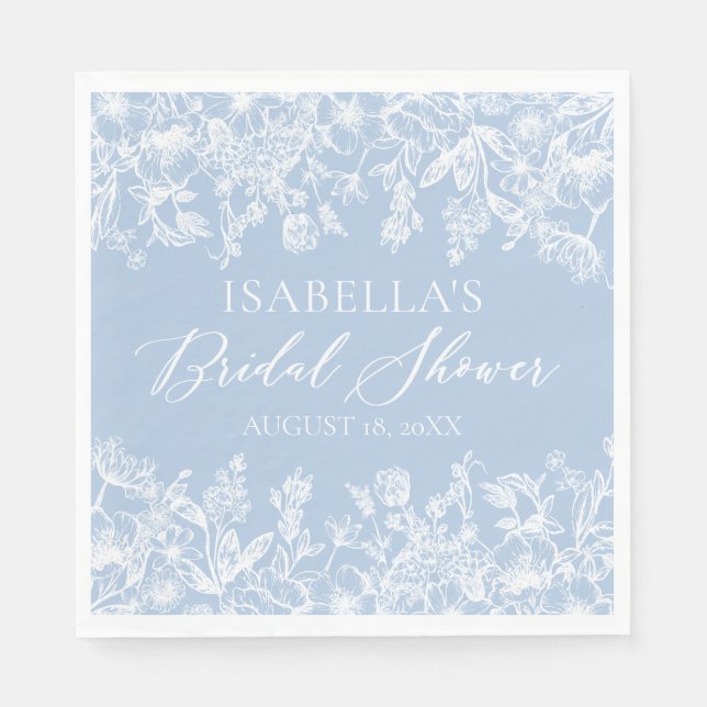 Guardanapo De Papel Algo Azul Antes de Eu fazer Lenços para Chá de Pan (Frente)