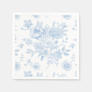 Guardanapo De Papel Algo Azul Antes de Fazer Toile Floral Azul