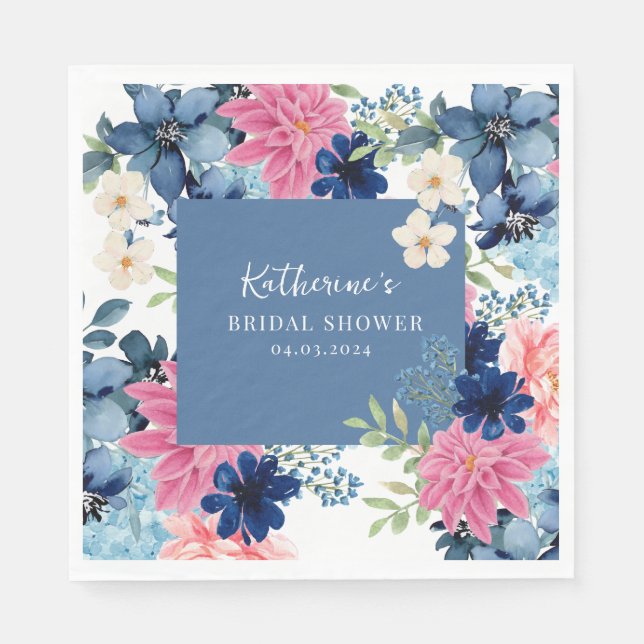 Guardanapo De Papel Algo azul antes do chá de lingerie Bem-vindo  (Frente)