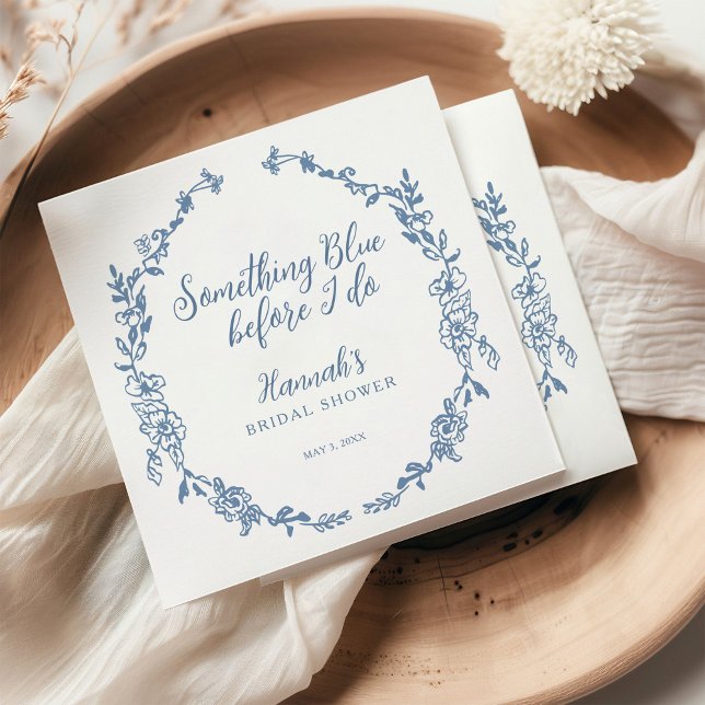 Guardanapo De Papel Algo Azul Antes Que Eu Faça Chá de panela (Criador carregado)