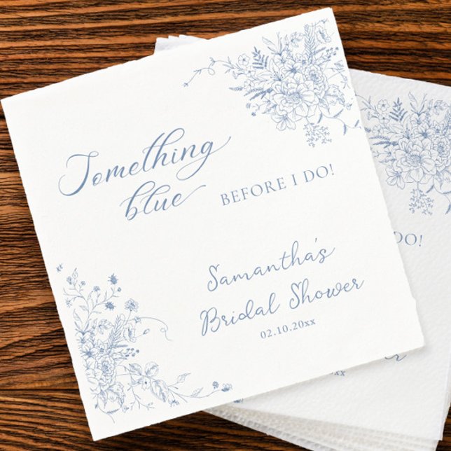 Guardanapo De Papel Algo Azul Antes Que Eu Faça Chá de panela (Criador carregado)