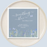 Guardanapo De Papel Algo Azul Antes Que Eu Faça Chá de panela Azul<br><div class="desc">Você está planejando um chá de panela especial? Este charmoso guardanapo de chá de panela azul é decorado com flores silvestres e borboletas de cor d'água. Diz "Algo azul antes de mim" na tipografia da na moda. Facilmente personalizável. Original Watercolor © Michele Davies.</div>