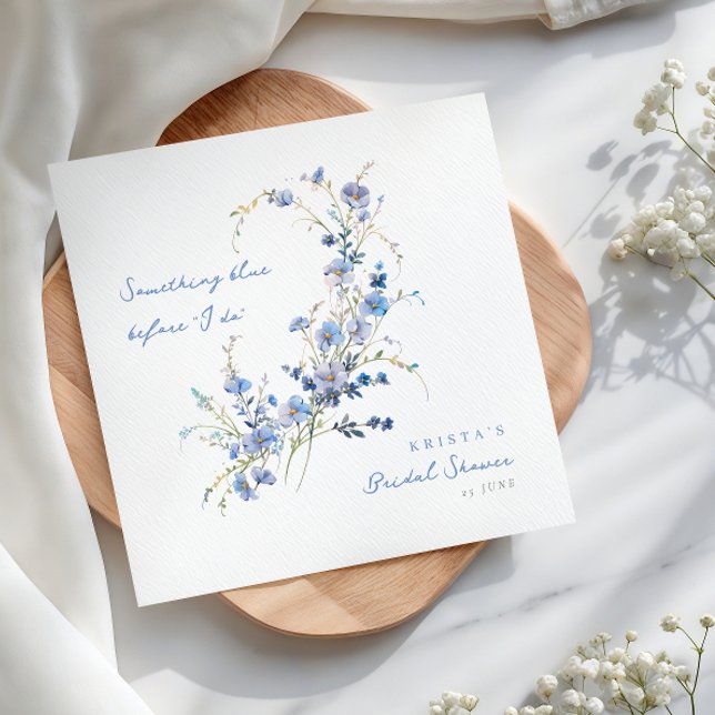 Guardanapo De Papel Algo Azul Flores Silvestres Chá de Noiva (Criador carregado)