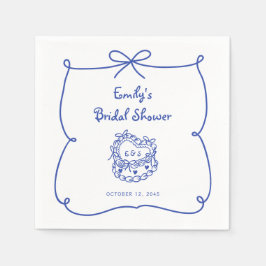 Guardanapo De Papel Algo Azul Que Desenha Bolo Whimsical