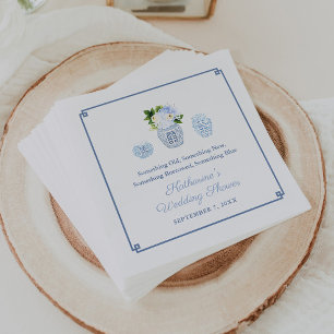 Guardanapo De Papel Algo Chá de panela de Casamento de Jar Ginger Azu