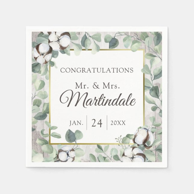 Guardanapo De Papel Algodão de Região Sul Botânico Rustico em Madeira (Frente)