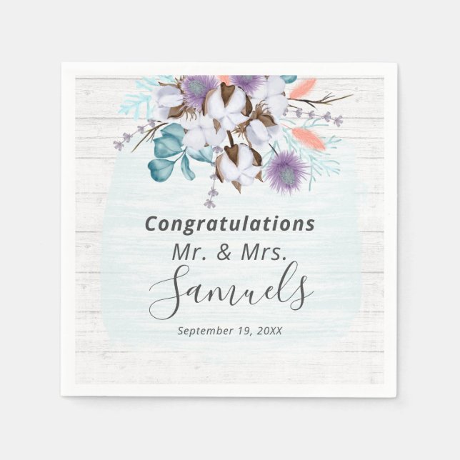 Guardanapo De Papel Algodão do Sul do País Bolota Botânica Madeira Rús (Frente)