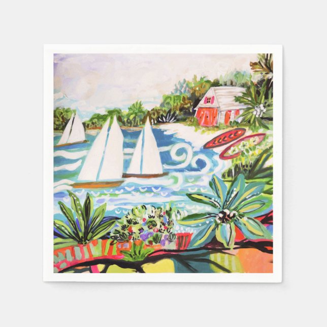 Guardanapo De Papel Algodão Vermelho no Golfo II (Frente)