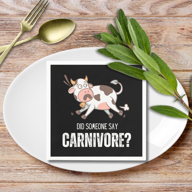 Guardanapo De Papel Alguém Disse Que Carnivore Engraçado Carne (Did Someone Say Carnivore? Paper Napkin. Great for backyard BBQ. Order today!)