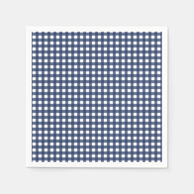 Guardanapo De Papel Algum Coelhinho tem Um Aniversário de Gingham Azul (Frente)
