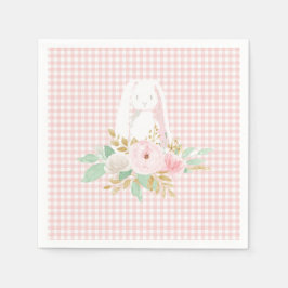 Guardanapo De Papel Algum coelhinho tem um aniversário floral gingado 