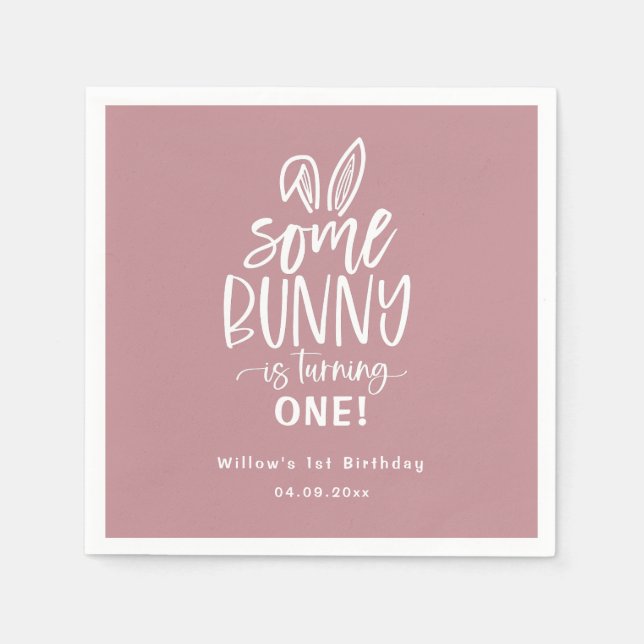 Guardanapo De Papel Algumas Festas de aniversário Coelhinhas Napkins (Frente)