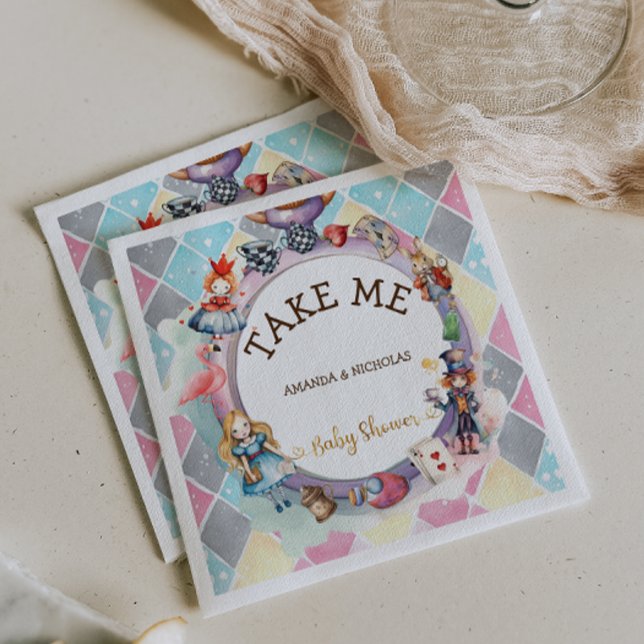 Guardanapo De Papel Alice no chá de fraldas das maravilhas (Criador carregado)