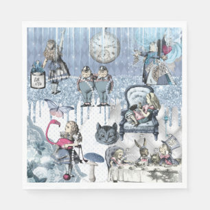 Guardanapo De Papel Alice no País das Maravilhas Azuis