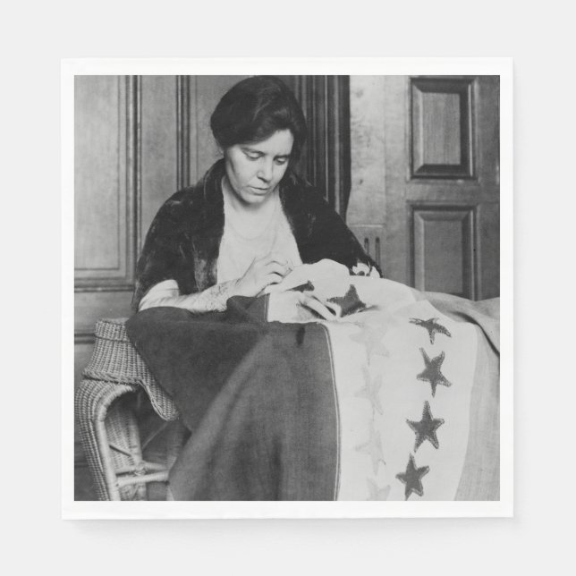 Guardanapo De Papel Alice Paul, Sewing Suffrage Flag, 1910 (Frente)