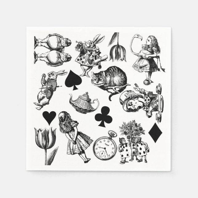 Guardanapo De Papel Alice White Rabbit Wonderland Classic (Frente)